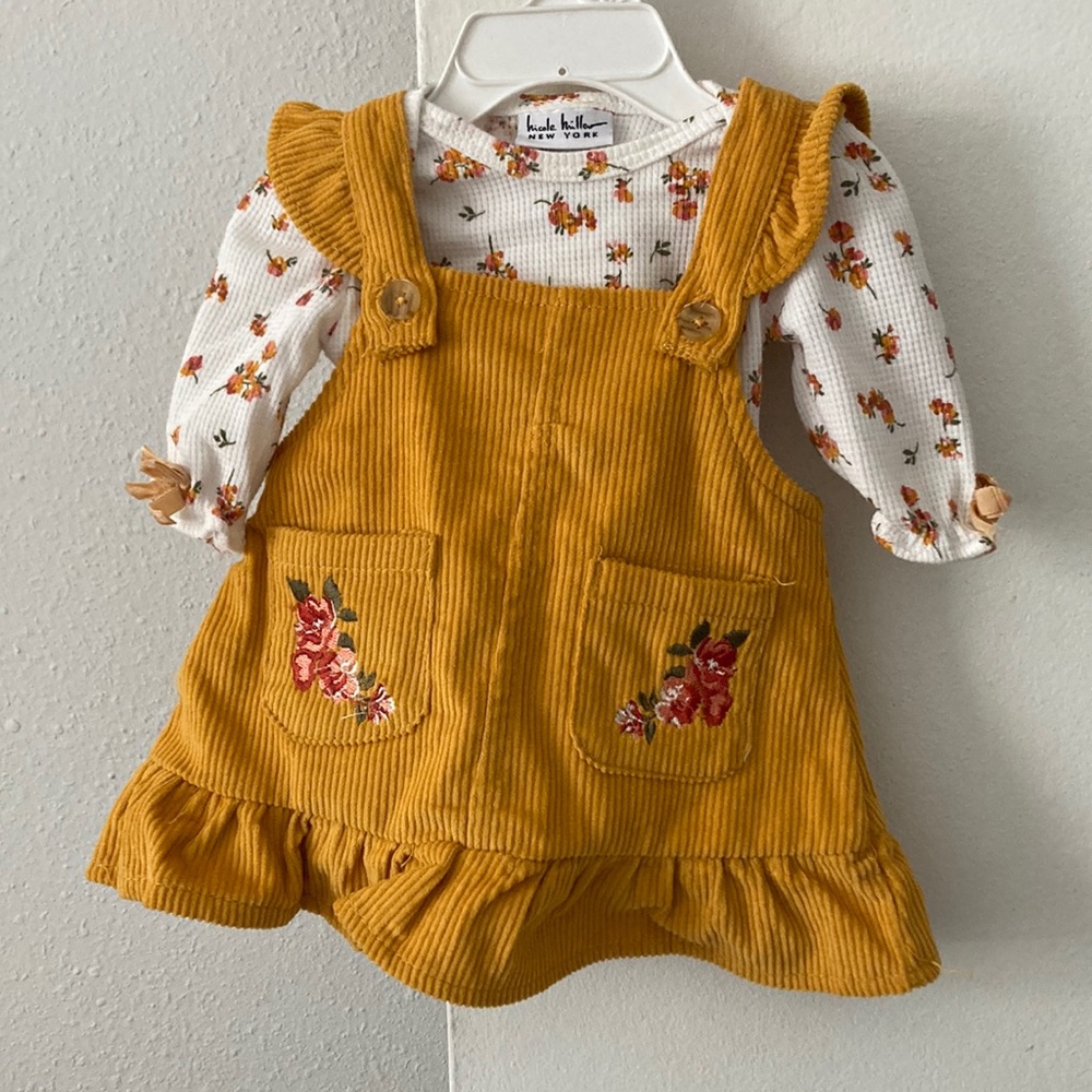 Burnt orange dress with matching shirt